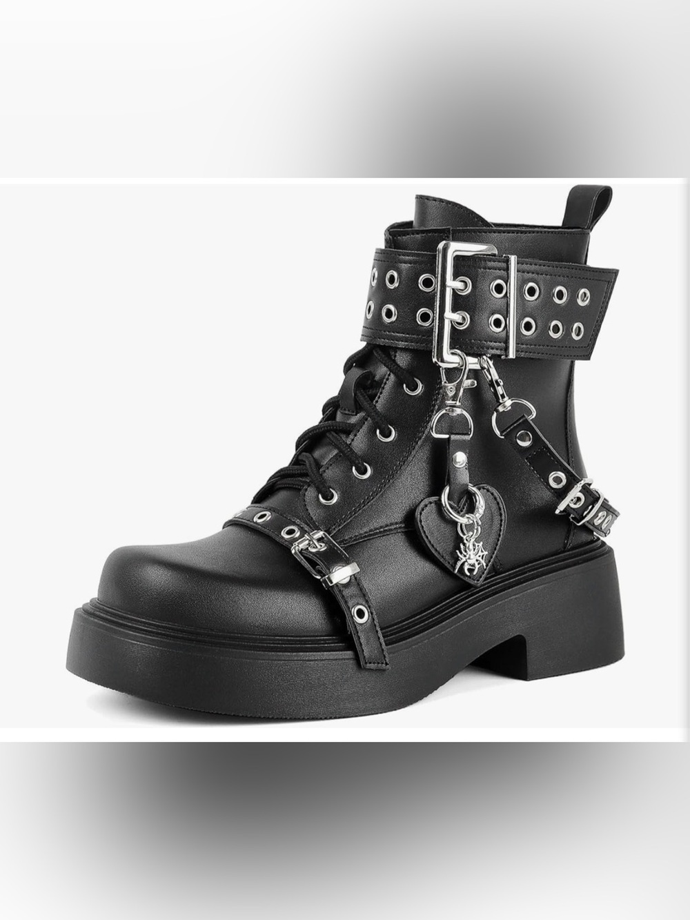 Women's Black Chunky Platform Combat Boots NEW SIZE 9.5